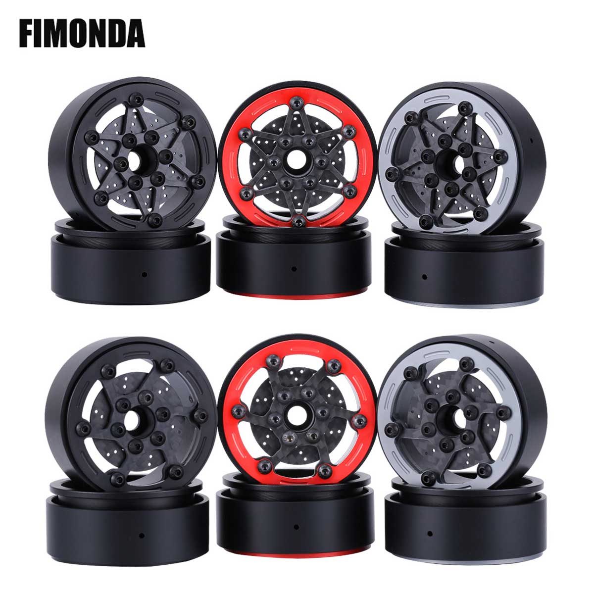Brake Rotor - ล้อคาร์บอนไฟเบอร์น้ำหนักเบาขนาด 1.9 นิ้ว พร้อมจานเบรกสำหรับรถ RC Crawler
