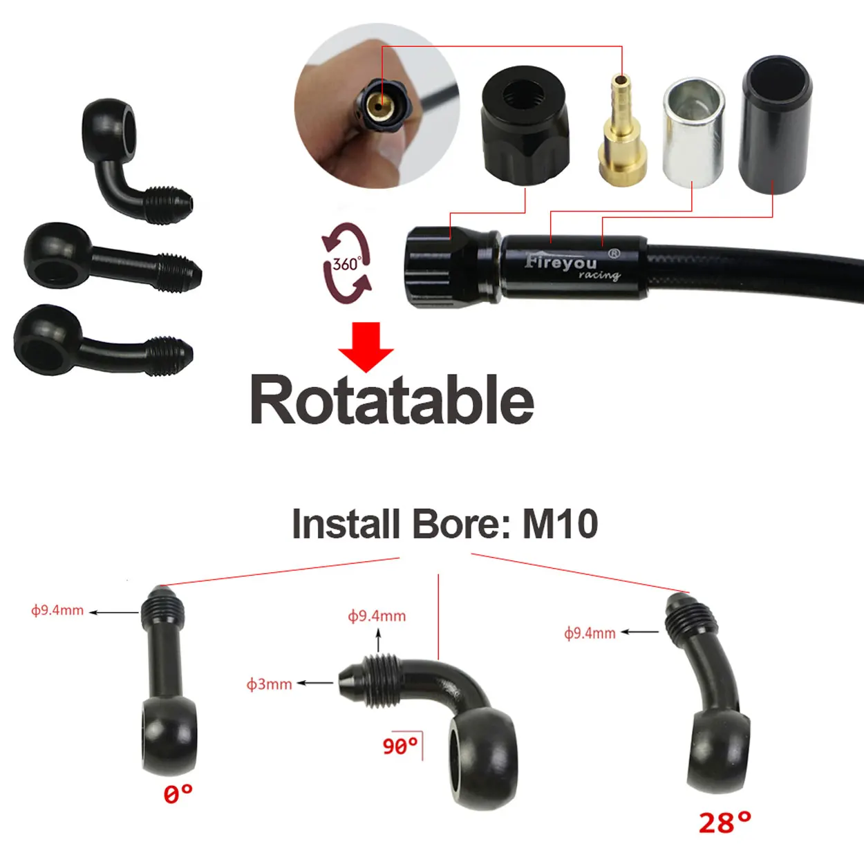AN3 Braided เบรคท่อรถจักรยานยน - Brake Line Motorcycle บทวิจารณ์และราคา